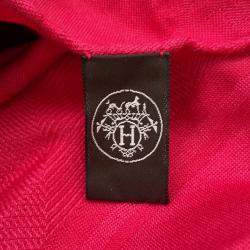 Pre Owned Hermes New Libris Stole Casisil Size 140 Pink Cashmere85% Silk15%