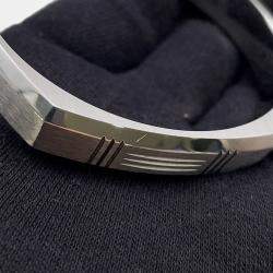 Pre Owned Hermes Toolbox Bangle Size T4 Stainless Steel