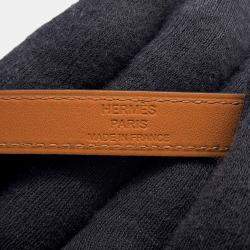 مملوكة مسبقًا حقيبة هيرمس دوبروتور جلد العجل الأسود بوكس حجم 2