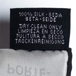 Pre Owned Hermès Grey Nous Sommes Inseparables Silk Scarf 