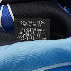 Pre Owned Hermes Blue Silk La Promenade du Matin Giant Triangle