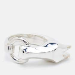 Pre Owned Hermès Galop Sterling Silver Ring Size 51