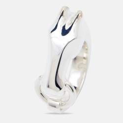 Pre Owned Hermès Galop Sterling Silver Ring Size 51