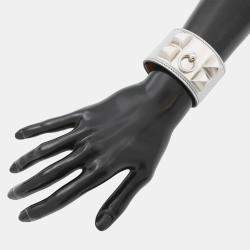 مملوكة مسبقًا Hermes Collier De Chien Bracelet Size T3 Argent Chevre Shamqila