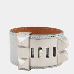 مملوكة مسبقًا Hermes Collier De Chien Bracelet Size T3 Argent Chevre Shamqila