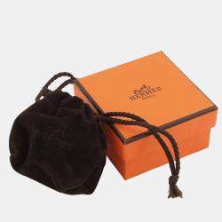 Pre Owned Hermes H Cheval Scarf Ring Red/Black Metal