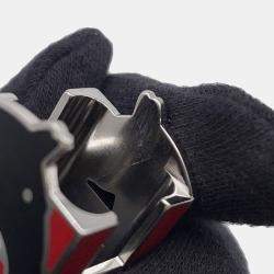 Pre Owned Hermes H Cheval Scarf Ring Red/Black Metal