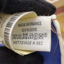 Pre Owned Hermes Carre Double Face A La Lumiere Du Flambeau Double Face Torchlight Size 90 Cream/Moldore/Blue Lavand Silk100%