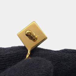 Pre Owned Hermes Belt Jaune Poussin/White Swift Leather Epsom Metal Size 70