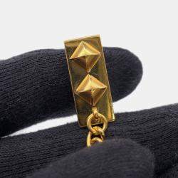 Pre Owned Hermes Belt Jaune Poussin/White Swift Leather Epsom Metal Size 70