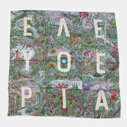 Pre Owned وشاح هيرمس حرير ملون بحجم مئة وأربعون أخضر