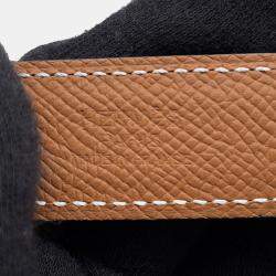 Pre Owned Hermes H Enamel Cool Buckle Reversible Belt Black/Gold Swift Leather Epsom Size 85