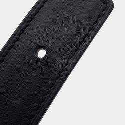 Pre Owned Hermes H Enamel Cool Buckle Reversible Belt Black/Gold Swift Leather Epsom Size 85