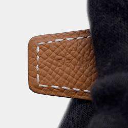 Pre Owned Hermes H Enamel Cool Buckle Reversible Belt Black/Gold Swift Leather Epsom Size 85