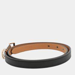 Pre Owned حزام هيرمس جلد إبسوم أسود/ذهبي حجم 75