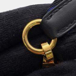 Pre Owned Hermes Shoulder Strap Sangle Flipper Ball Blue/Brown Canvas Swift Leather