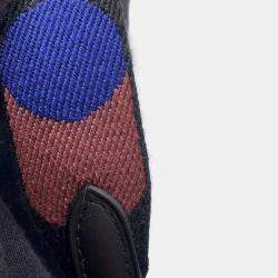 Pre Owned Hermes Shoulder Strap Sangle Flipper Ball Blue/Brown Canvas Swift Leather