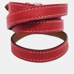 Pre Owned Hermes Leather Strap Bracelet