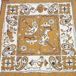 مملوكة مسبقًا وشاح هيرمس حرير بني وأبيض