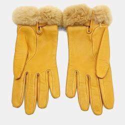 Pre Owned Hermes Mink-trimmed Kelly Gloves