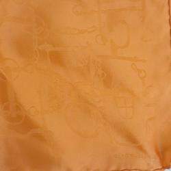 Pre Owned Hermes Orange Silk Petite Scarf