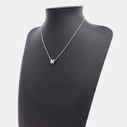 Pre Owned Hermes Pop H Silver Plated Mini Necklace