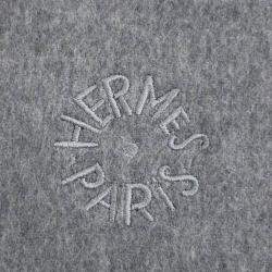 Pre Owned Hermes Grey Cashmere Shawl and Muffler