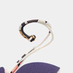 Pre Owned Hermes Petit H Petit Hache Purple Leather Bag Charm