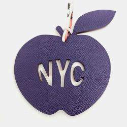 Pre Owned Hermes Petit H Petit Hache Purple Leather Bag Charm