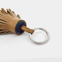 Pre Owned Hermes Carmen Brown Leather Tassel Keyring