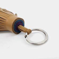Pre Owned Hermes Carmen Brown Leather Tassel Keyring