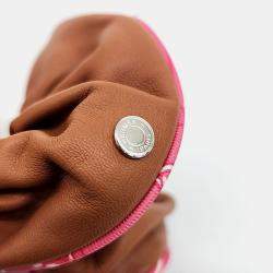 Pre Owned Hermes Brown Leather Scrunchie