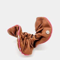 Pre Owned Hermes Brown Leather Scrunchie