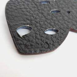 Pre Owned Hermes Petit H Petit Hache Blue Leather Bag Charm