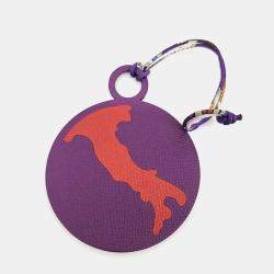 مملوكة مسبقًا Hermes Petit H Petit Hache Purple, Red Leather Bag Charm