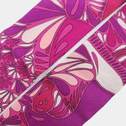 Pre Owned Hermes Twilly Pink Silk Scarf