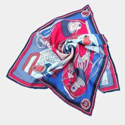 Pre Owned Hermes Petite Multicolor Silk Scarf