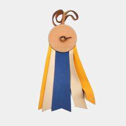 Pre Owned Hermes Paddock Plot Beige, Blue, Orange Leather Bag Charm
