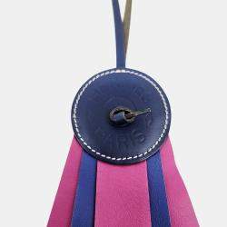 Pre Owned Hermes Paddock Plot Blue, Pink Leather Bag Charm