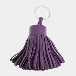 Pre Owned Hermes Purple Leather Carmen Tassel Keyring