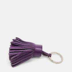 Pre Owned Hermes Purple Leather Carmen Tassel Keyring