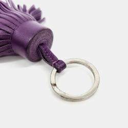 Pre Owned Hermes Purple Leather Carmen Tassel Keyring