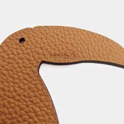 Pre Owned Hermes Petit H Petit Hache Orange Leather Bag Charm