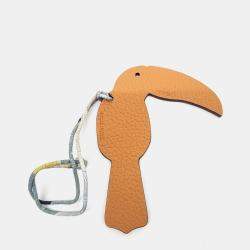 Pre Owned Hermes Petit H Petit Hache Orange Leather Bag Charm