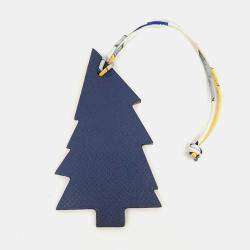 Pre Owned Hermes Petit H Petit Hache Blue Leather Bag Charm