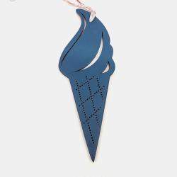 Pre Owned Hermes Petit H Petit Hache Blue Leather Bag Charm