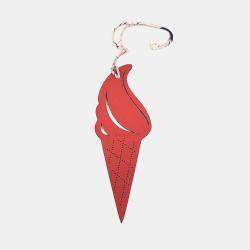 Pre Owned Hermes Petit H Petit Hache Blue Leather Bag Charm