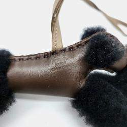 مملوكة مسبقًا دلاية حقيبة هيرمس بيردي جلد أسود وبني