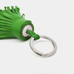 Pre Owned Hermes Carmen Green Leather Tassel Keyring