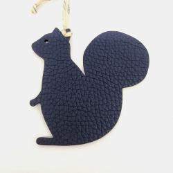 Pre Owned Hermes Petit H Petit Hache Navy Blue Leather Bag Charm